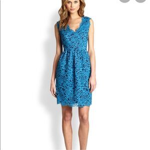 SHOSHANNA | Sierra Turquoise & Navy Blue Lace Sheath Dress Women’s Size 2